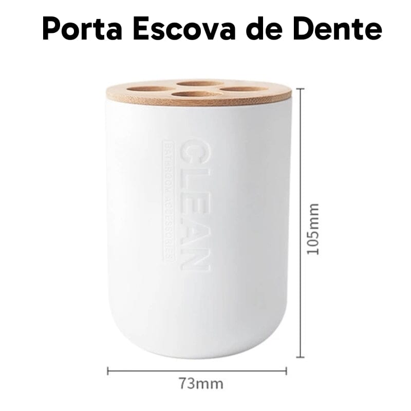 Kit para Banheiro Bambu Luxo - 6 Peças