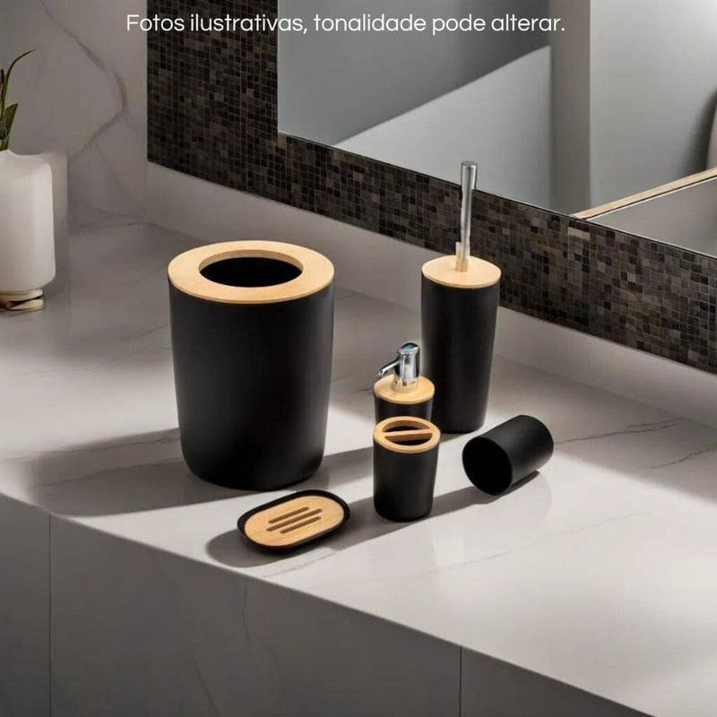 Kit para Banheiro Bambu Luxo - 6 Peças