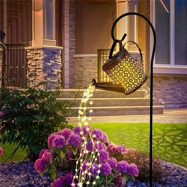 Luminária Solar de Jardim LED Chaleira Decorativa