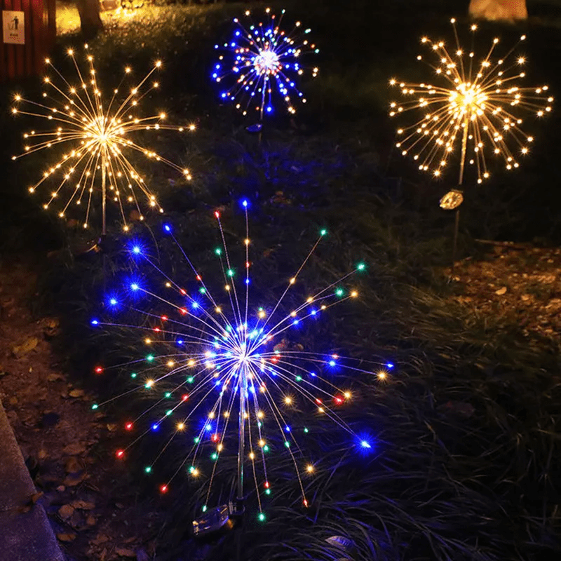 Luminária Solar de Jardim LED Fogos de Artifício