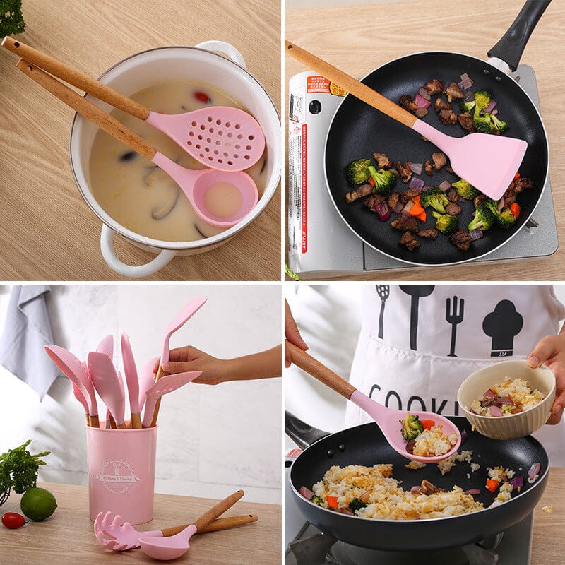 Utensílios de Cozinha de Silicone - Kit com 14 Peças