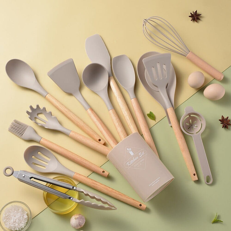 Utensílios de Cozinha de Silicone - Kit com 14 Peças