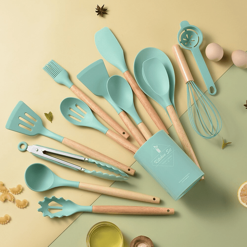 Utensílios de Cozinha de Silicone - Kit com 14 Peças